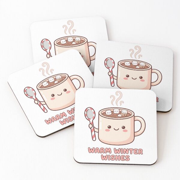 Item preview, Warm Winter Wishes Hot Cocoa Cute Kawaii Marshmallow Christmas Cozy Aesthetic designed and sold by AOG-DESIGNS.
