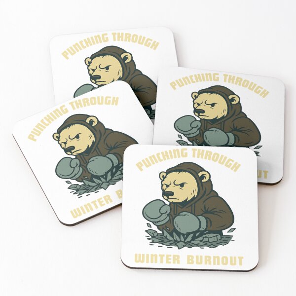 Item preview, Bear Punches Through Winter Burnout Blues designed and sold by Mindful56.