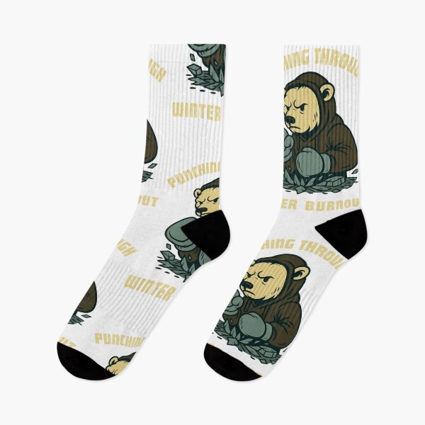Item preview, Bear Punches Through Winter Burnout Blues designed and sold by Mindful56.