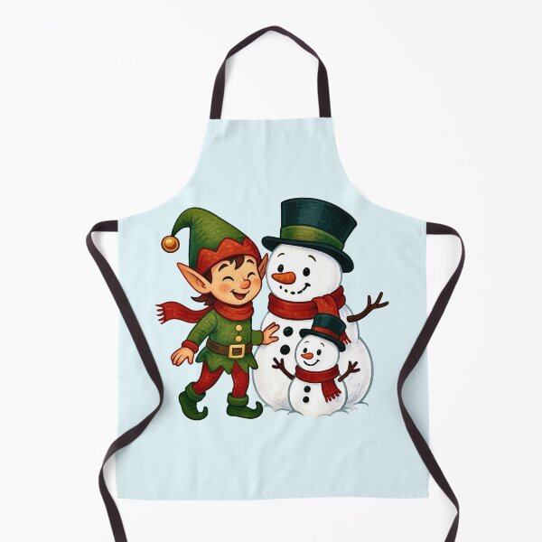 Item preview, Whimsical Christmas Elf with Frosty designed and sold by Myra365Art.