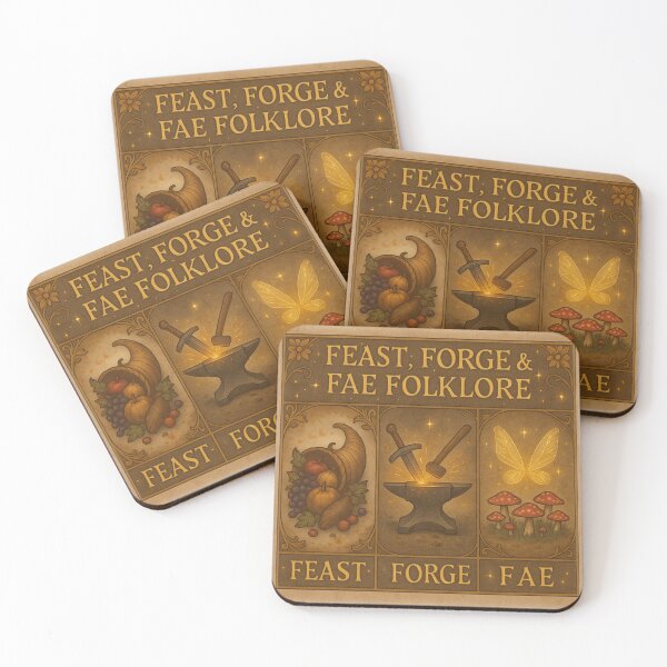 Item preview, Feast, Forge & Fae Folklore • Medieval Fantasy Triptych Design designed and sold by fairmaiden7.