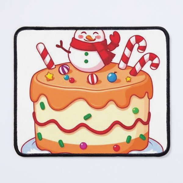 Item preview, A cute cartoon-style Christmas cake designed and sold by AnuNP.