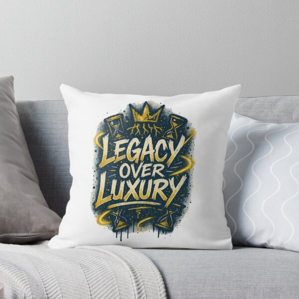 Item preview, Legacy Over Luxury – Motivational Crown and Hourglass Street Art Design designed and sold by inkoutninja.