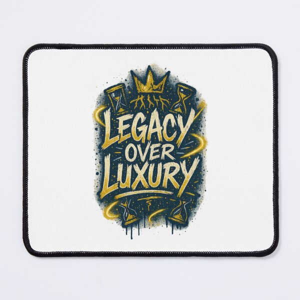 Item preview, Legacy Over Luxury – Motivational Crown and Hourglass Street Art Design designed and sold by inkoutninja.