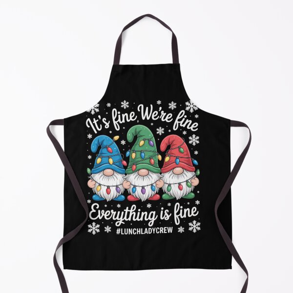 Item preview, Cute Gnomes Everything Is Fine Christmas Lunch Lady Crew designed and sold by AmparoBoyle.