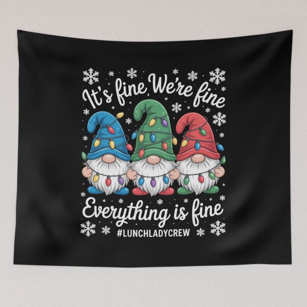 Item preview, Cute Gnomes Everything Is Fine Christmas Lunch Lady Crew designed and sold by AmparoBoyle.