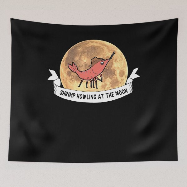 Item preview, Cowboy Shrimp Howling Moon Tee designed and sold by TinaMDedrick.