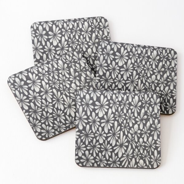 Item preview, Bold Black & White Floral Pattern – Hand-Drawn Graphic Flowers designed and sold by ColorAndChaos.