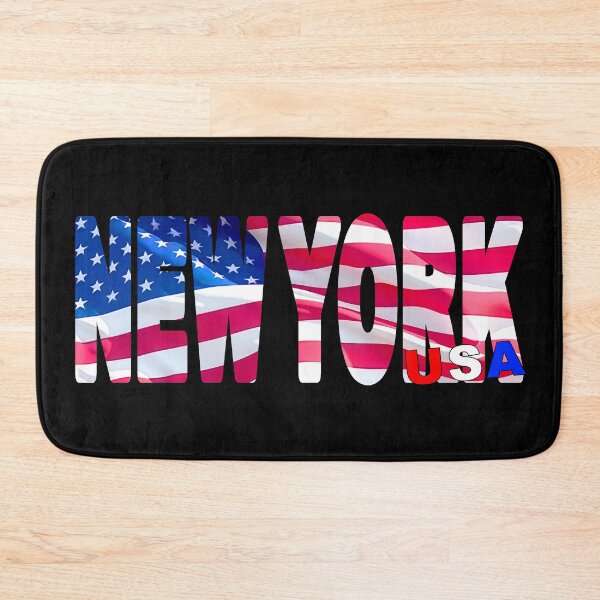 Item preview, NEW YORK USA - Red White and Blue Sticker Tee Shirt designed and sold by Adam Gormley.