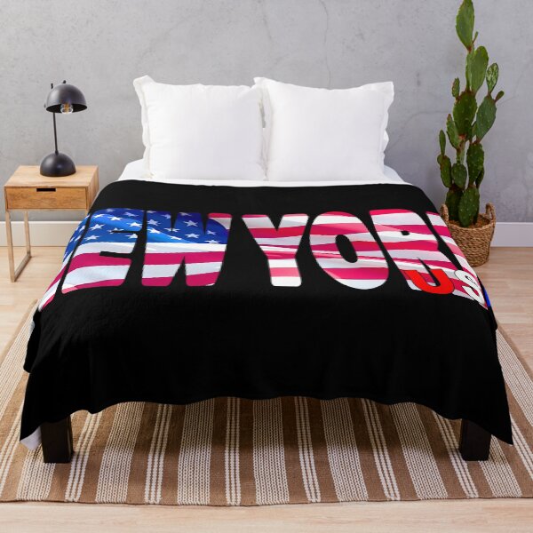 Item preview, NEW YORK USA - Red White and Blue Sticker Tee Shirt designed and sold by Adam Gormley.