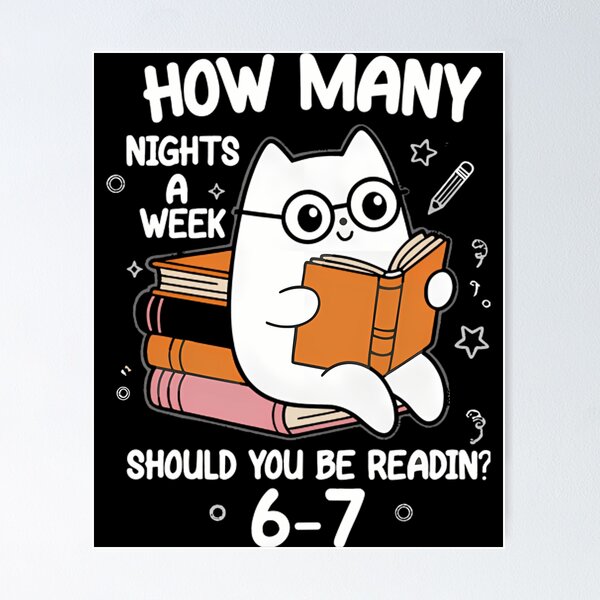 Item preview, Funny Nights Many Humor Week A Seven Teacher Six Book How Reading Quote designed and sold by PEDDAKAPRADEEP.