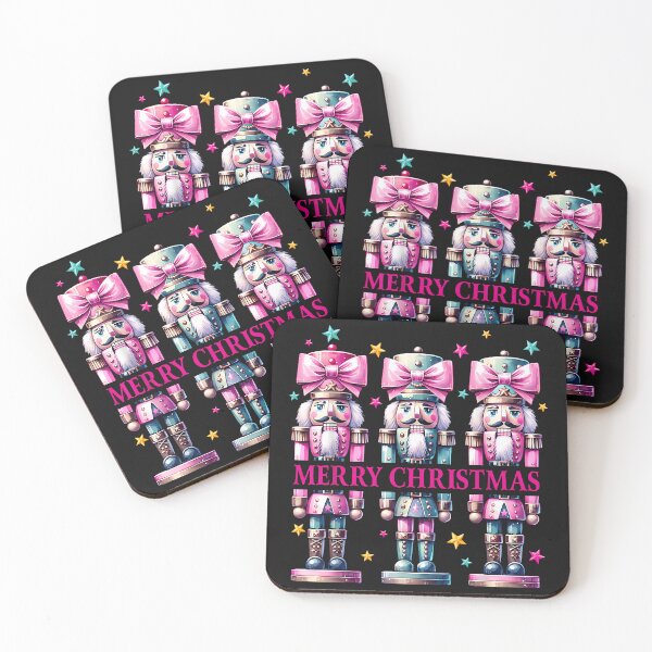 Item preview, Vintage Pink Nutcracker Squad Merry Christmas Pink Christmas designed and sold by TalalosART.