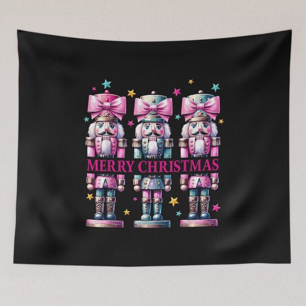 Item preview, Vintage Pink Nutcracker Squad Merry Christmas Pink Christmas designed and sold by TalalosART.