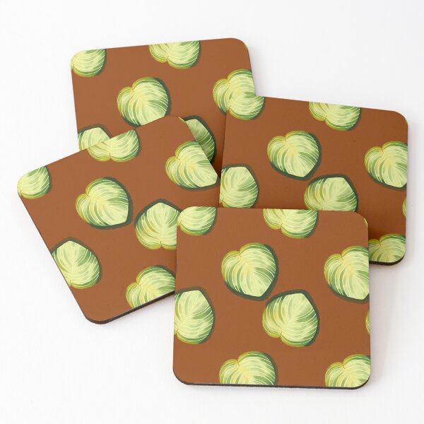 Item preview, Tropical Leaf Pattern – Green and Yellow Heart-Shaped Leaves on Warm Brown Background designed and sold by Wriden.