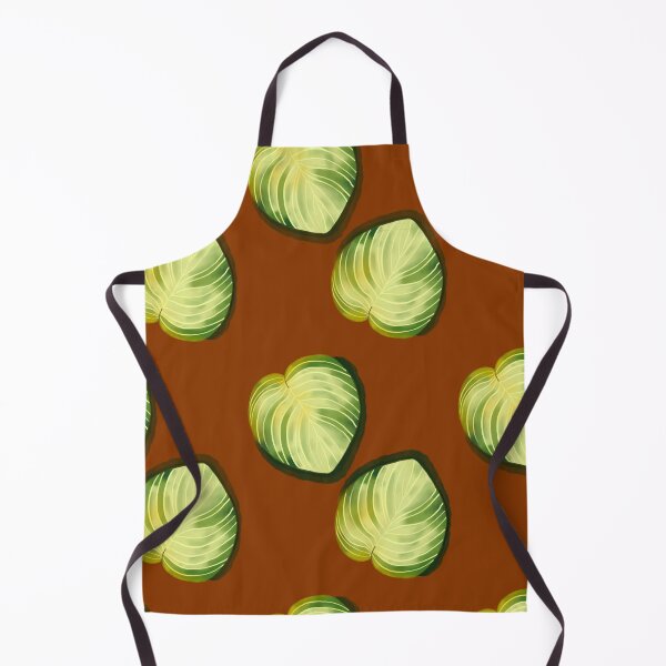 Item preview, Tropical Leaf Pattern – Green and Yellow Heart-Shaped Leaves on Warm Brown Background designed and sold by Wriden.