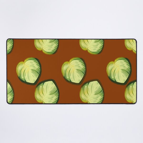 Item preview, Tropical Leaf Pattern – Green and Yellow Heart-Shaped Leaves on Warm Brown Background designed and sold by Wriden.