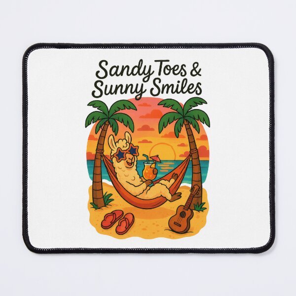 Item preview, Sandy Toes & Sunny Smiles – Funny Tropical Llama Beach Vibes Design designed and sold by inkoutninja.