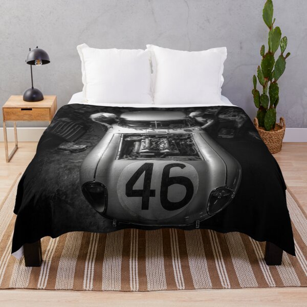 Item preview, Black and White Vintage Race Car Mechanic Workshop designed and sold by ArgentoArt.