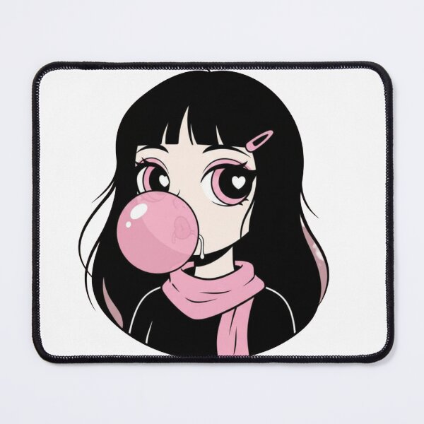 Item preview, ​Bubblegum Babe ​Kawaii Goth Girl ​Heart Eyes & Bubblegum.  designed and sold by ZyVoAli.
