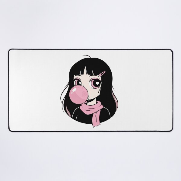 Item preview, ​Bubblegum Babe ​Kawaii Goth Girl ​Heart Eyes & Bubblegum.  designed and sold by ZyVoAli.