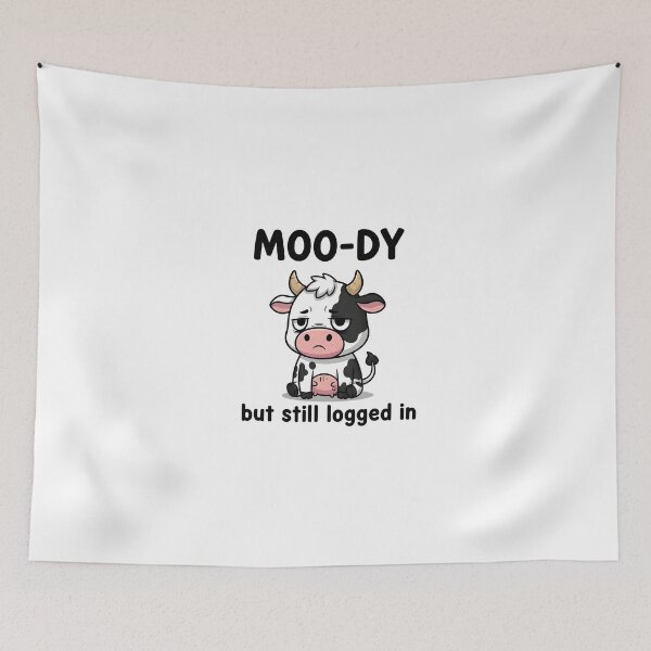 Item preview, Moo-dy But Logged In Cow designed and sold by Red Arts.