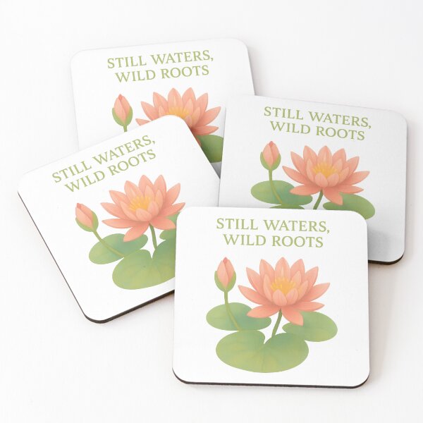 Item preview, Still Waters Wild Roots – Tranquil Lotus Flower Nature Quote Design designed and sold by inkoutninja.