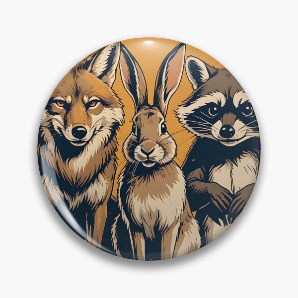 Item preview, Forest Gang Alliance – Vintage Wildlife Crew Illustration | Retro Hand-Drawn Coyote, Hare & Raccoon Art designed and sold by BankMano.