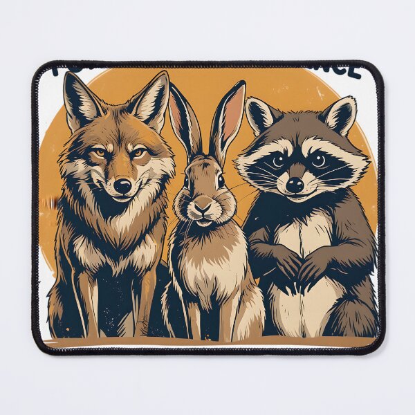 Item preview, Forest Gang Alliance – Vintage Wildlife Crew Illustration | Retro Hand-Drawn Coyote, Hare & Raccoon Art designed and sold by BankMano.