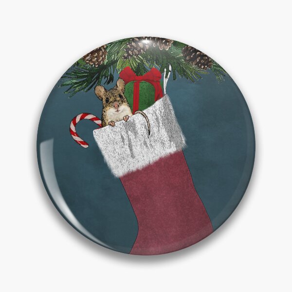 Item preview, Tiny Mouse in a Christmas stocking designed and sold by StephJChild.