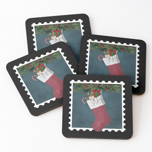 Item preview, Tiny Mouse in a Christmas stocking designed and sold by StephJChild.