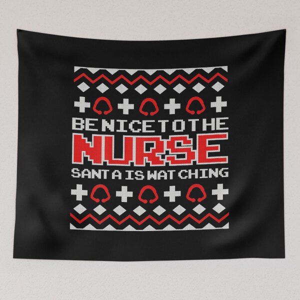 Item preview, Nurse Be Nice Christmas Watching To Classic Nurse is Santa The Vintage Retro designed and sold by FrankyTepper.
