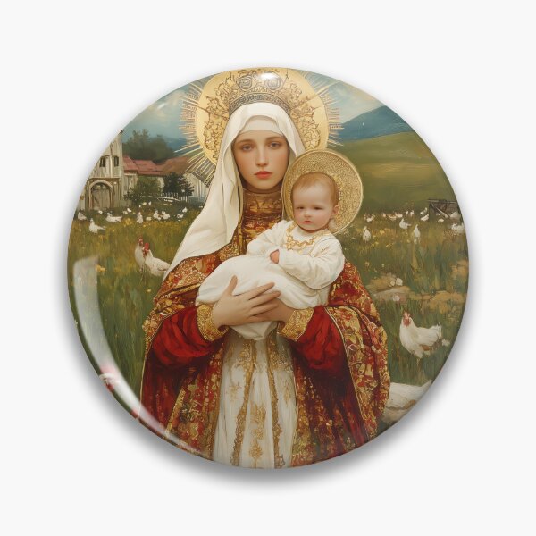 Item preview, Our Lady of the Hens: Protector of the Humble Flock designed and sold by SanctifiedSouls.