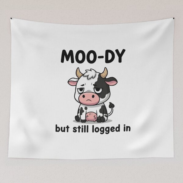 Item preview, Moo-dy But Logged In Cow designed and sold by Red Arts.