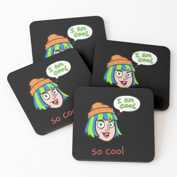 Item preview, ​Still Cool, Still Smiling​Neon Punk Cartoon ​Blue and Green Grrl.  designed and sold by ZyVoAli.