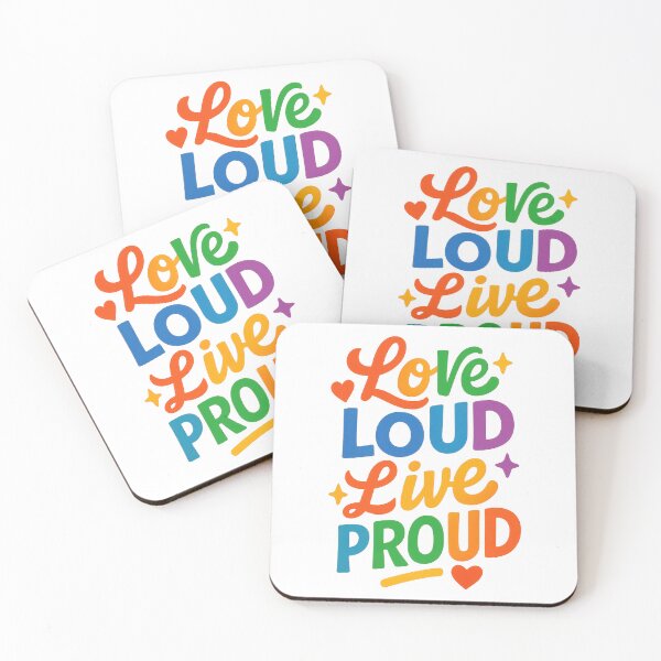 Item preview, Love Loud Live Proud – Bold Rainbow Pride Typography Design designed and sold by inkoutninja.