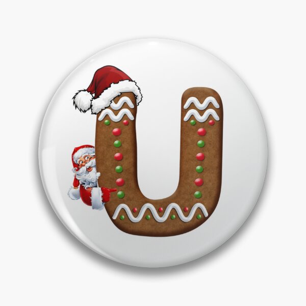 Item preview, Santa Gingerbread Letter U Christmas Cookie Alphabet Design designed and sold by Pandastore14.
