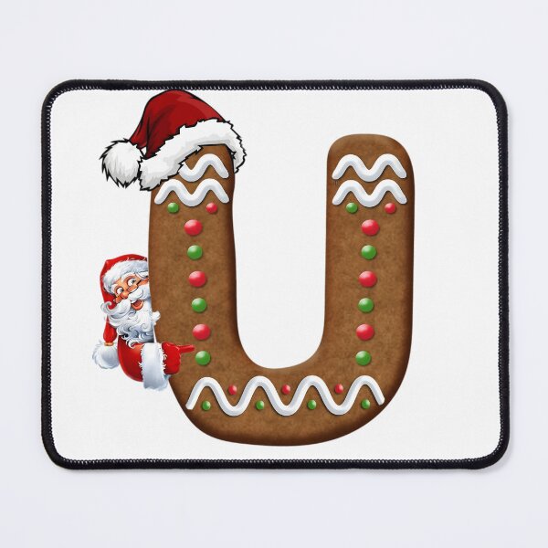 Item preview, Santa Gingerbread Letter U Christmas Cookie Alphabet Design designed and sold by Pandastore14.