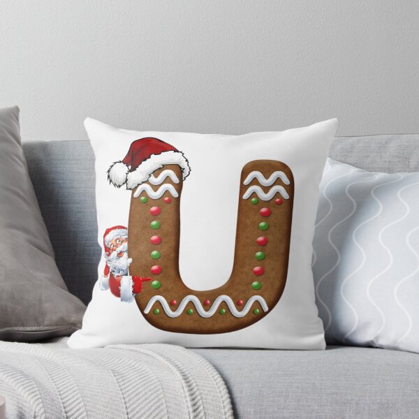 Item preview, Santa Gingerbread Letter U Christmas Cookie Alphabet Design designed and sold by Pandastore14.