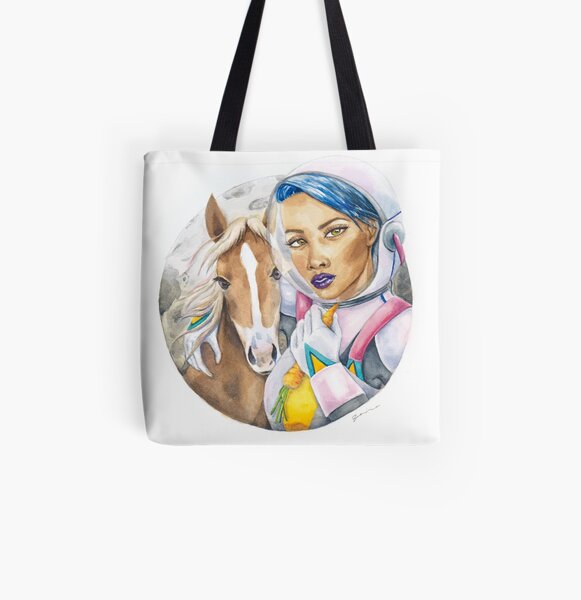 A girl and her horse All Over Print Tote Bag