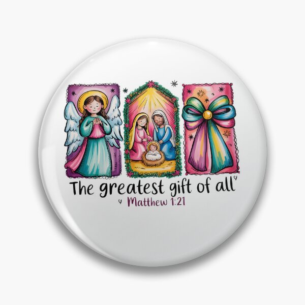 Item preview, Christmas Nativity Scene | Angel, Holy Family & Matthew 1:21 designed and sold by Artinkcreative.