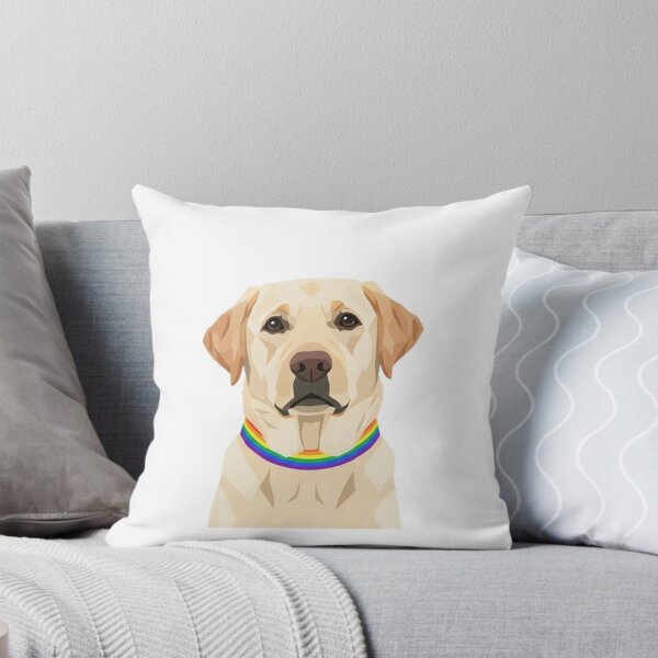 Aperçu de l'œuvre Labrador Fierté – Collier arc-en-ciel LGBTQ+ Art canin créée et vendue par StateofQueer.