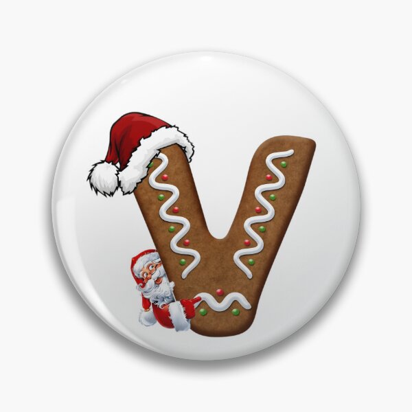 Item preview, Santa Gingerbread Letter V Christmas Cookie Alphabet Design designed and sold by Pandastore14.