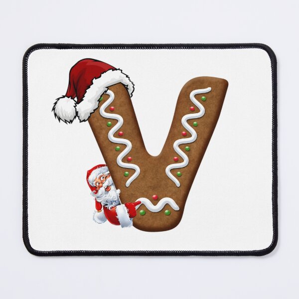 Item preview, Santa Gingerbread Letter V Christmas Cookie Alphabet Design designed and sold by Pandastore14.