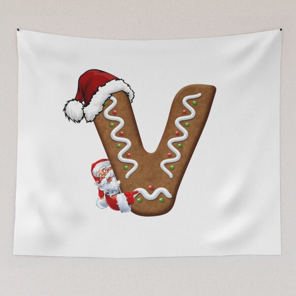 Item preview, Santa Gingerbread Letter V Christmas Cookie Alphabet Design designed and sold by Pandastore14.