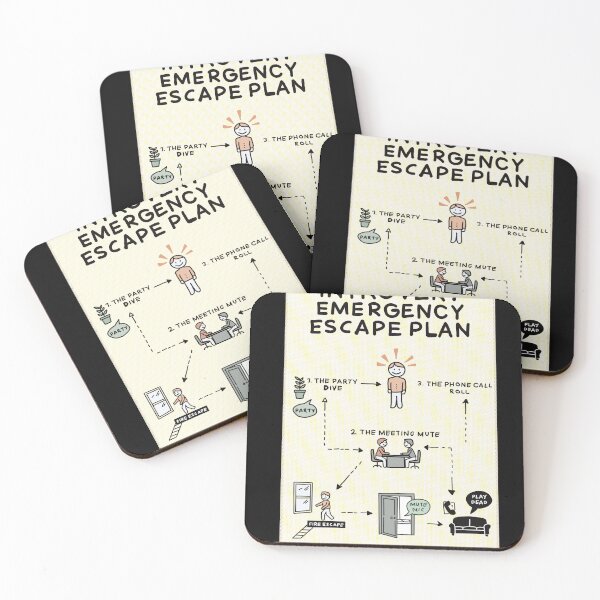 Item preview, Introvert Emergency Escape Plan – Funny Social Anxiety Humor Gift designed and sold by Popstudio85.