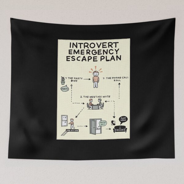 Item preview, Introvert Emergency Escape Plan – Funny Social Anxiety Humor Gift designed and sold by Popstudio85.