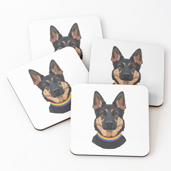 Artikelvorschau, Stolzer Deutscher Schäferhund – Regenbogenhalsband LGBTQ+ Hundekunst entworfen und verkauft von StateofQueer.