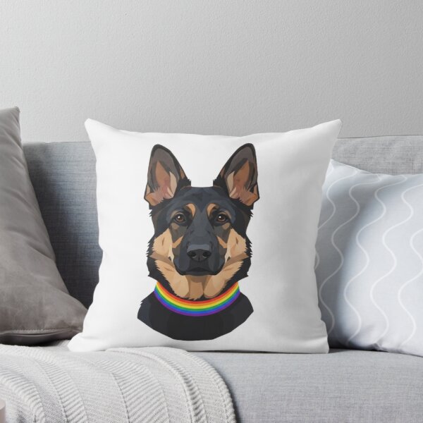 Item preview, Pride German Shepherd – Rainbow Collar LGBTQ+ Dog Art designed and sold by StateofQueer.