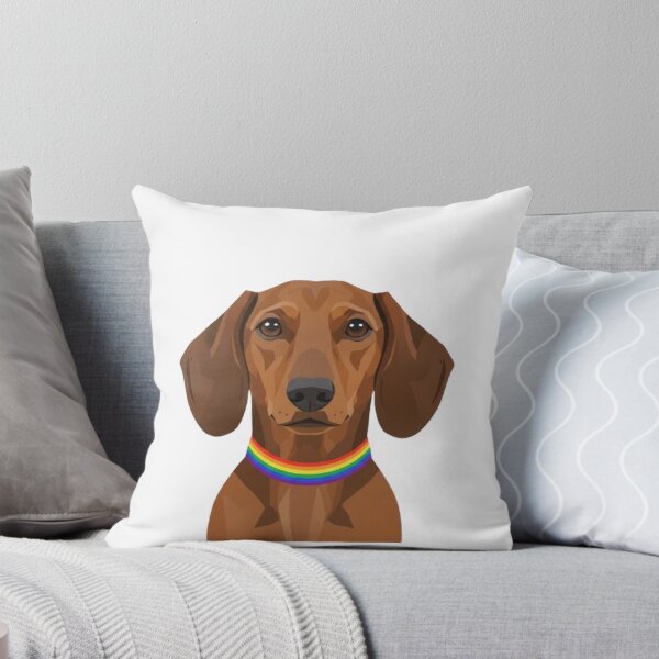 Item preview, Pride Dachshund – Rainbow Collar LGBTQ+ Dog Art designed and sold by StateofQueer.