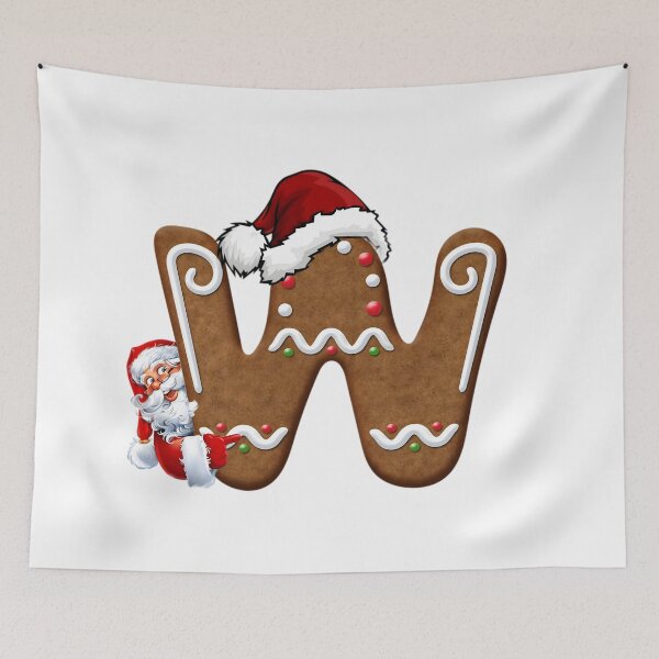 Item preview, Santa Gingerbread Letter W Christmas Cookie Alphabet Design designed and sold by Pandastore14.